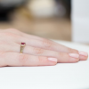 Zaręczynowy pierścionek z Rubinem 0,60ct i brylantami z białego złota 585